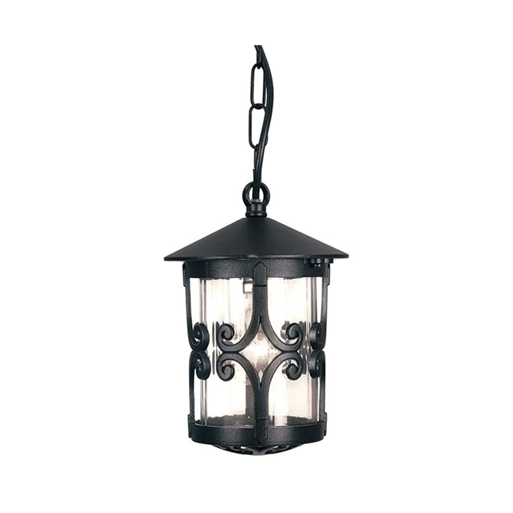 Elstead Hereford Single Porch Chain Lantern - Black