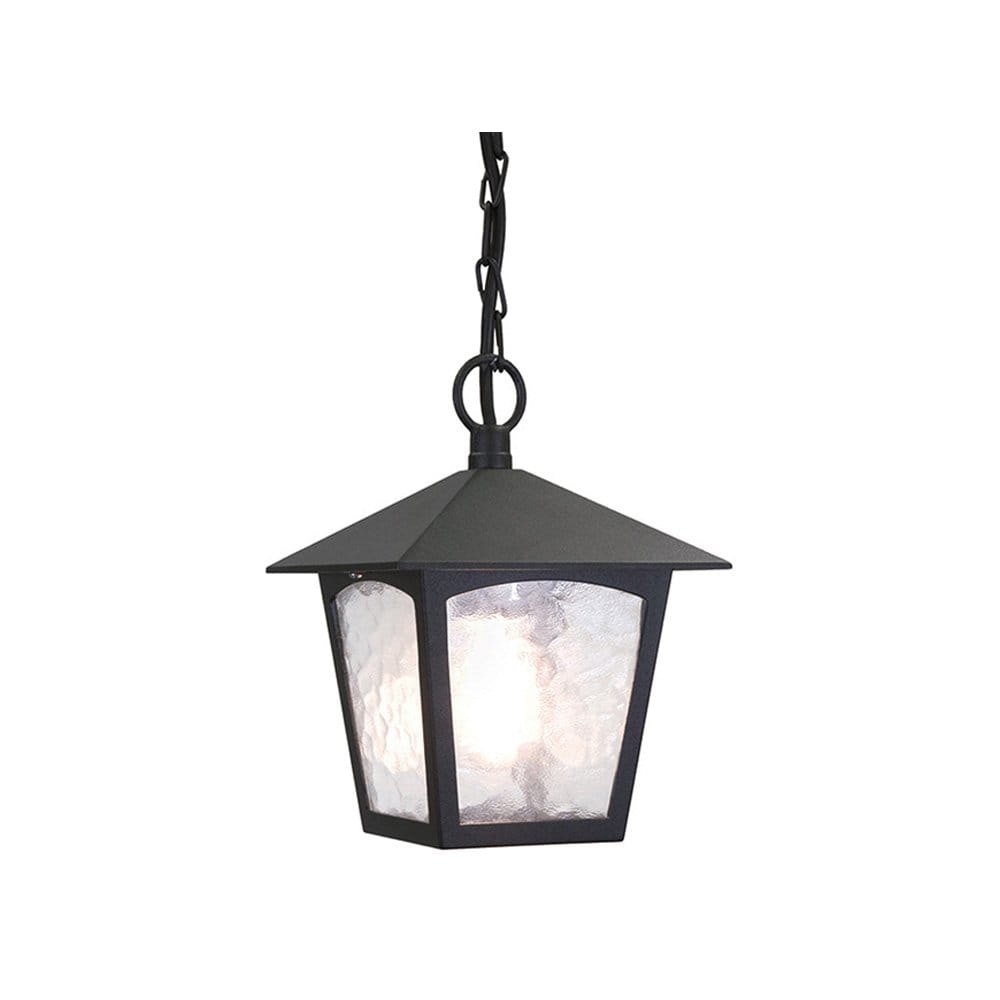 Elstead York Single Porch Chain Lantern - Black