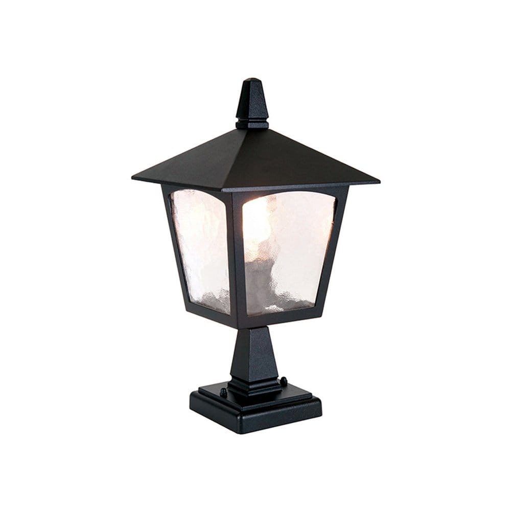 Elstead York Single Pedestal Lantern - Black