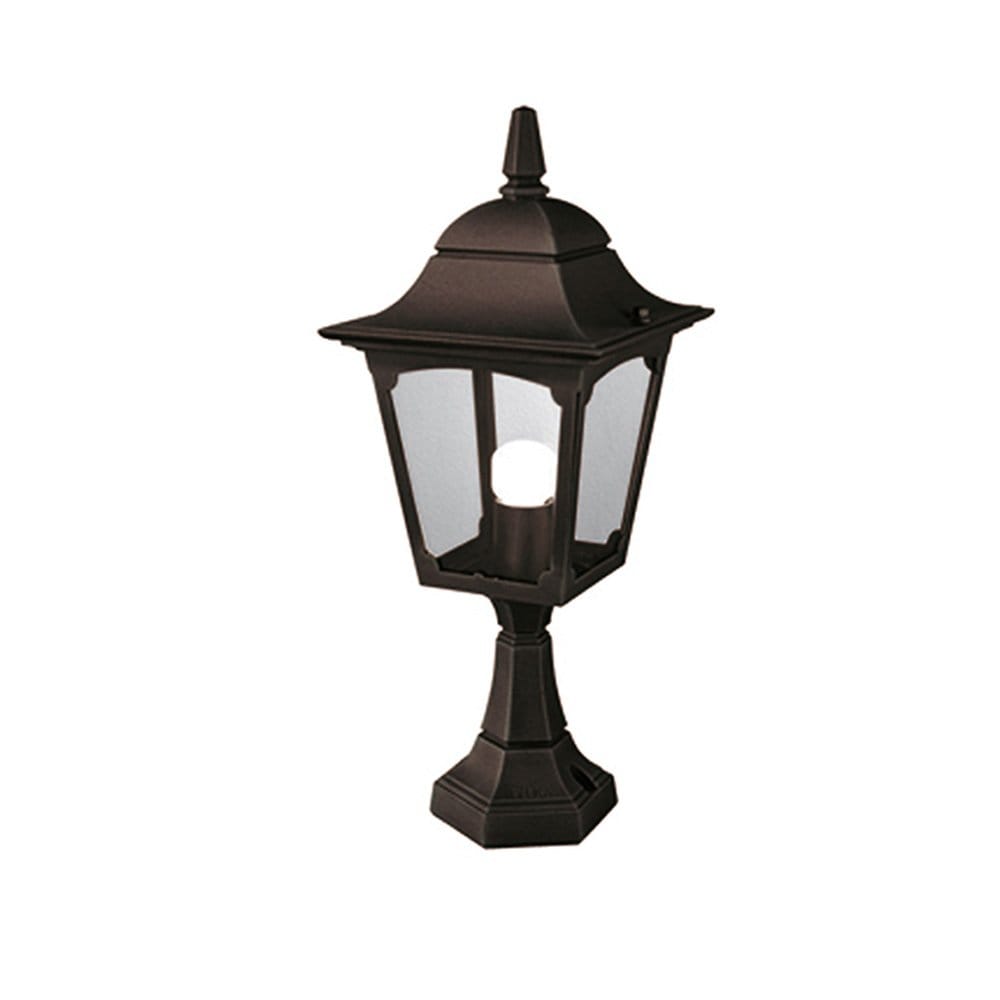Elstead Chapel Single Pedestal Lantern - Black
