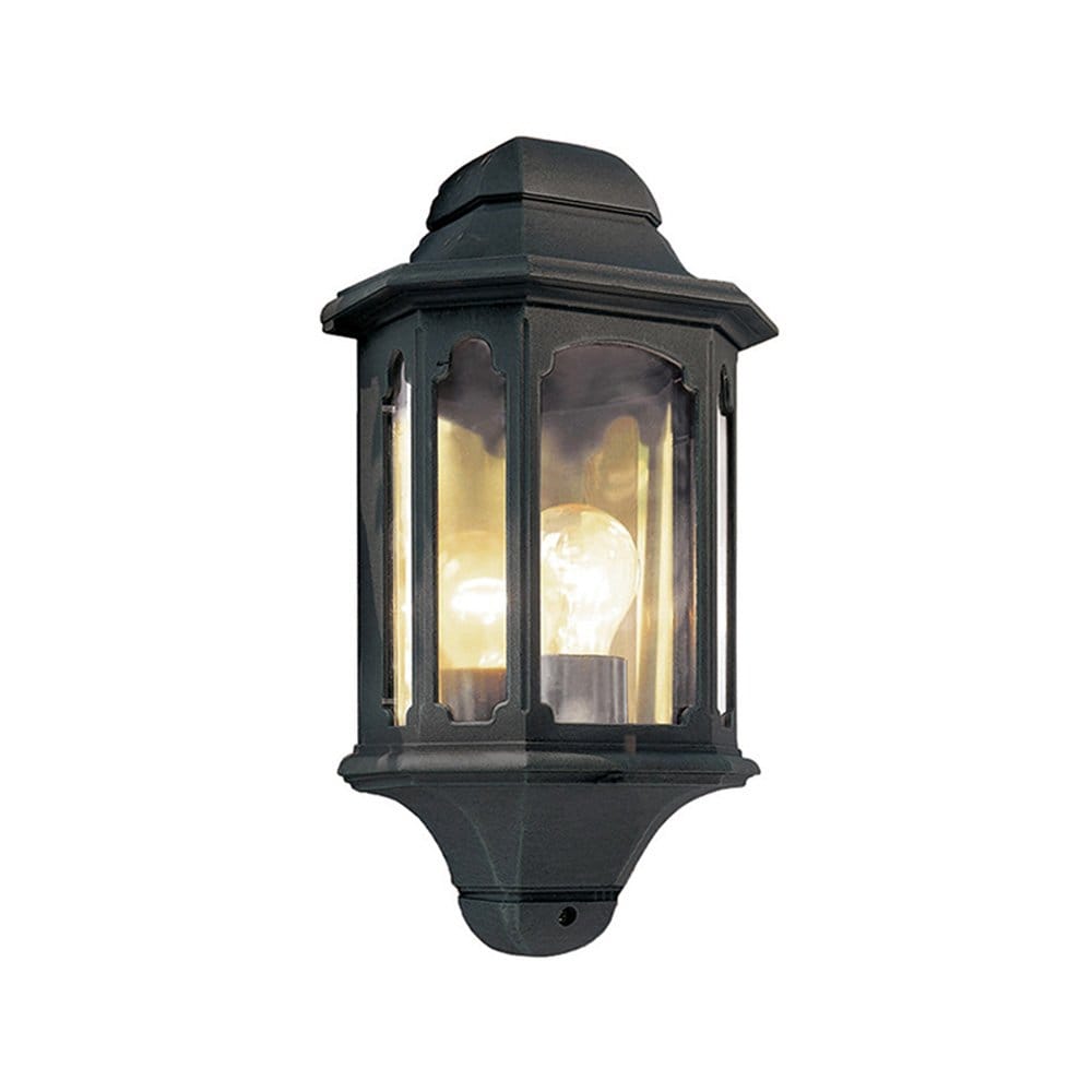 Elstead Chapel Single Small Half Lantern - Black