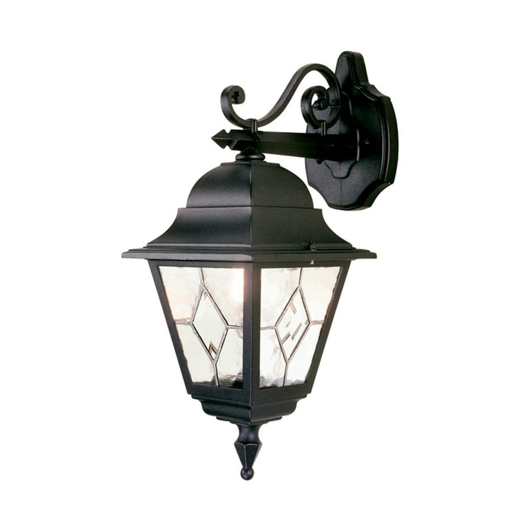 Elstead Norfolk Single Down Wall Lantern - Black