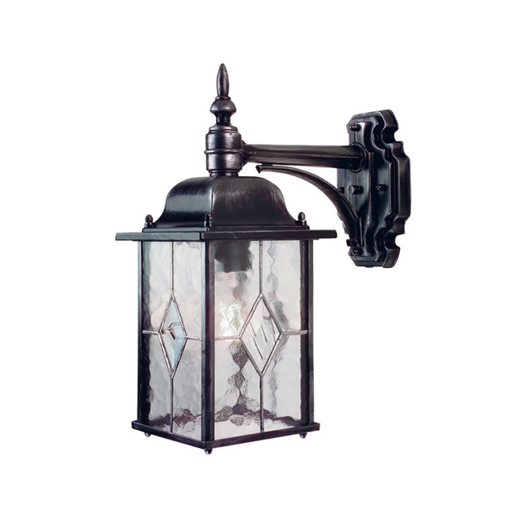 Elstead Wexford Single Down Wall Lantern - Black & Silver