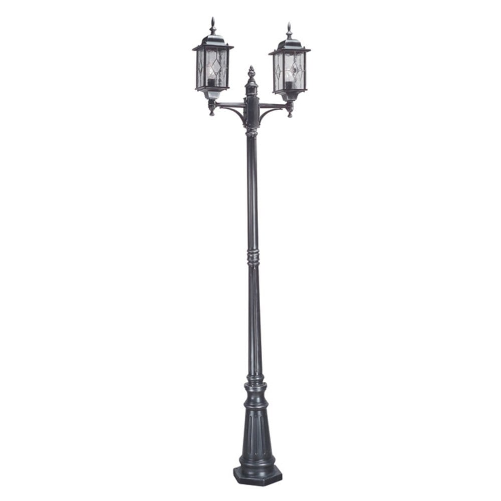 Elstead Wexford 2 Light Lamp Post - Black & Silver
