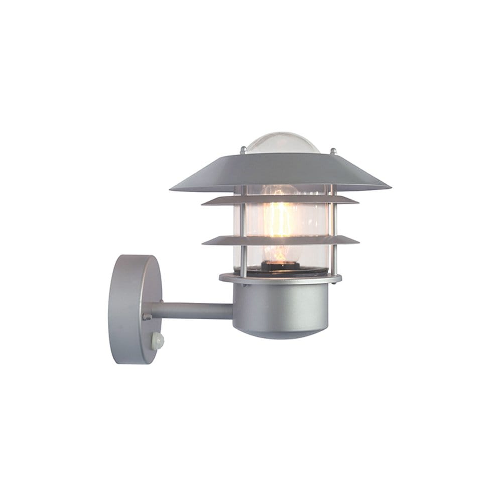 Elstead Helsingor Single PIR Wall Lantern - Silver