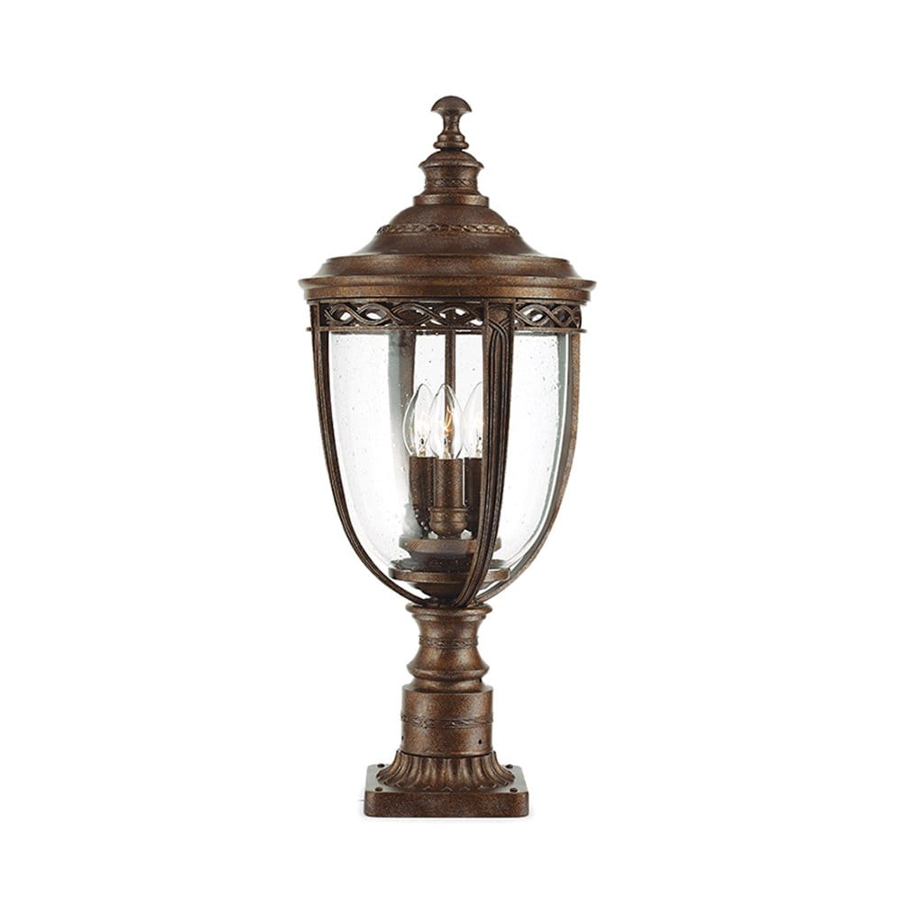 Feiss English Bridle 3 Light Large Pedestal - British Bronze