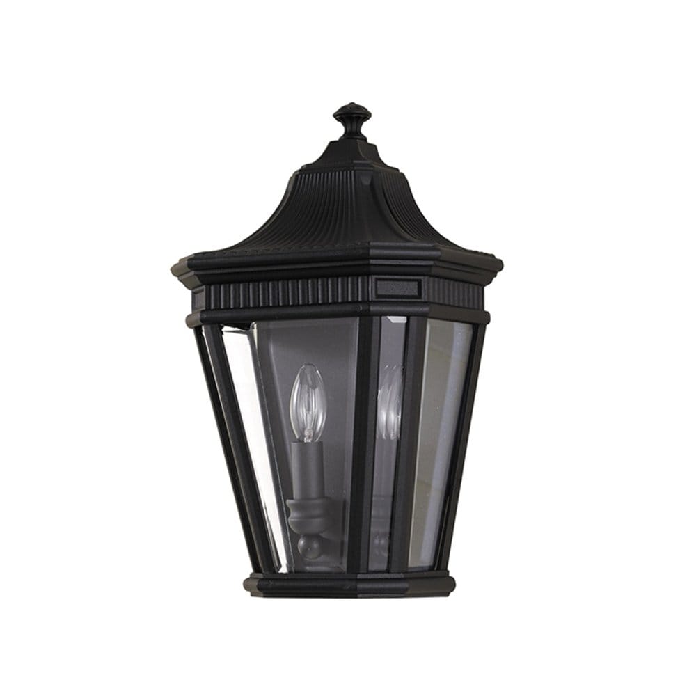 Feiss Cotswold Lane 2 Light Half Wall Lantern - Black