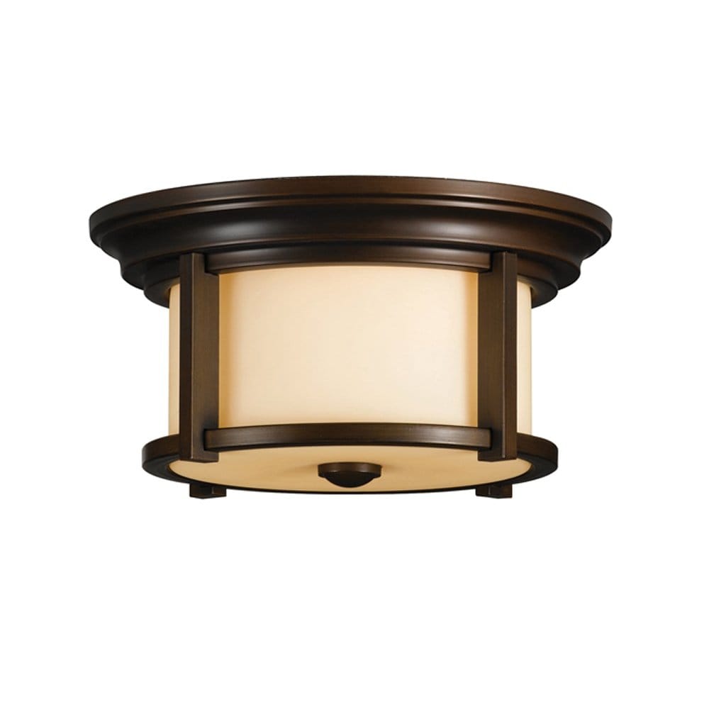 Feiss Merrill 2 Light Flush Fitting - Heritage Bronze