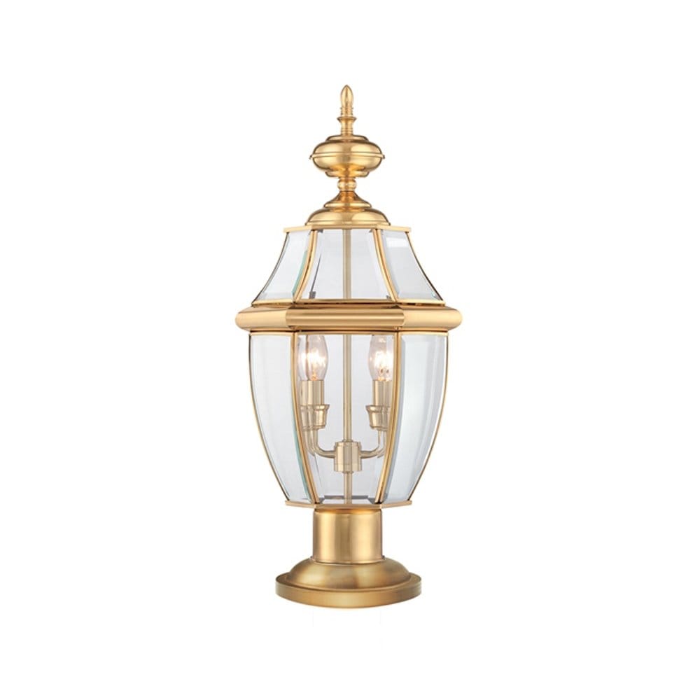 Quoizel Newbury 2 Light Pedestal - Polished Brass