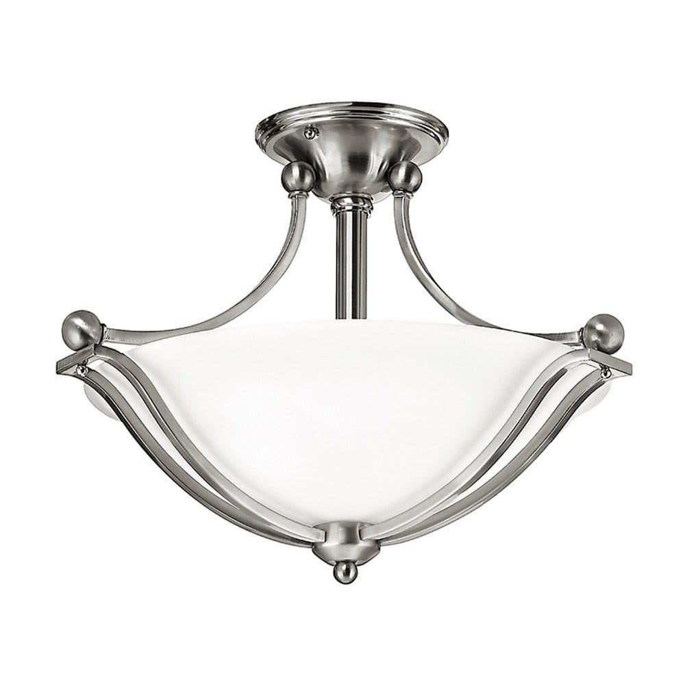 Hinkley Bolla 2 Light Semi-Flush Fitting - Brushed Nickel