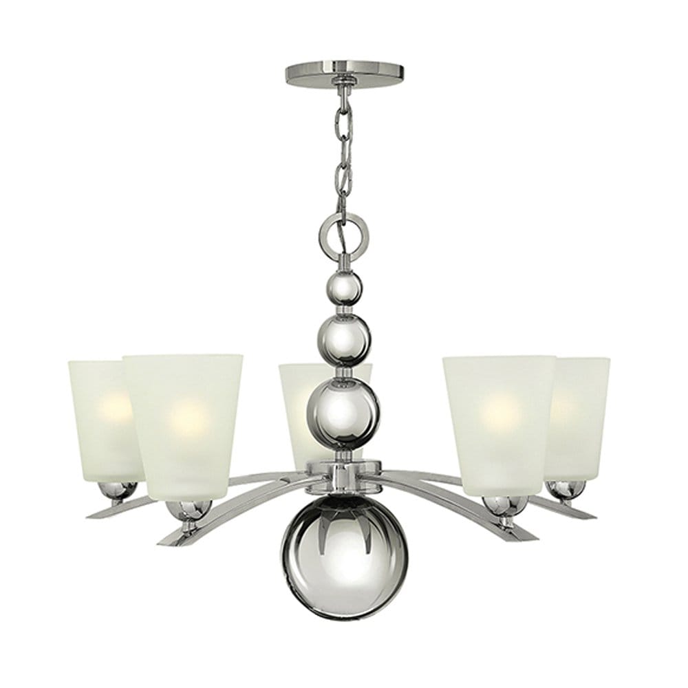 Hinkley Zelda 5 Light Chandelier - Polished Nickel