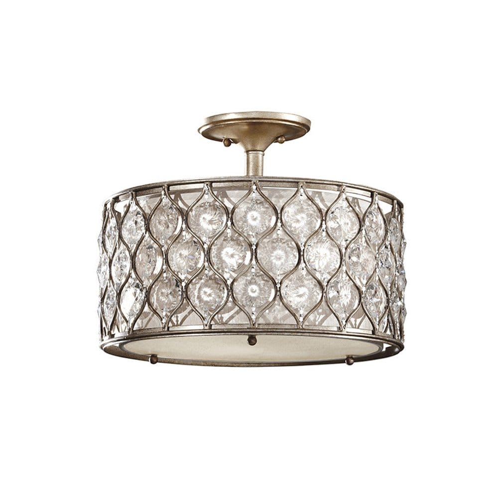 Feiss Lucia Single Semi-Flush Fitting - Burnished Silver