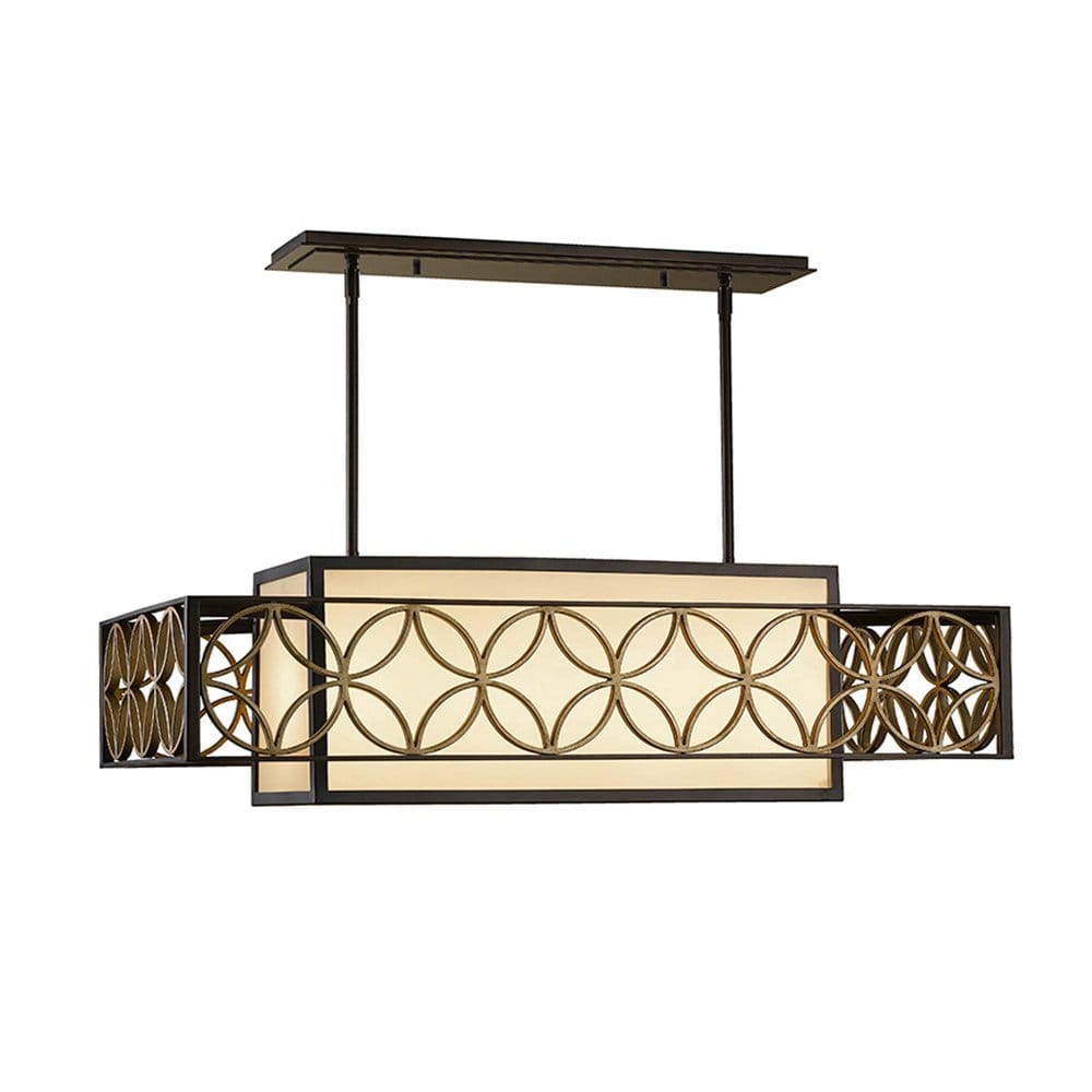 Feiss Remy 4 Light Pendant - Heritage Bronze & Parisienne Gold