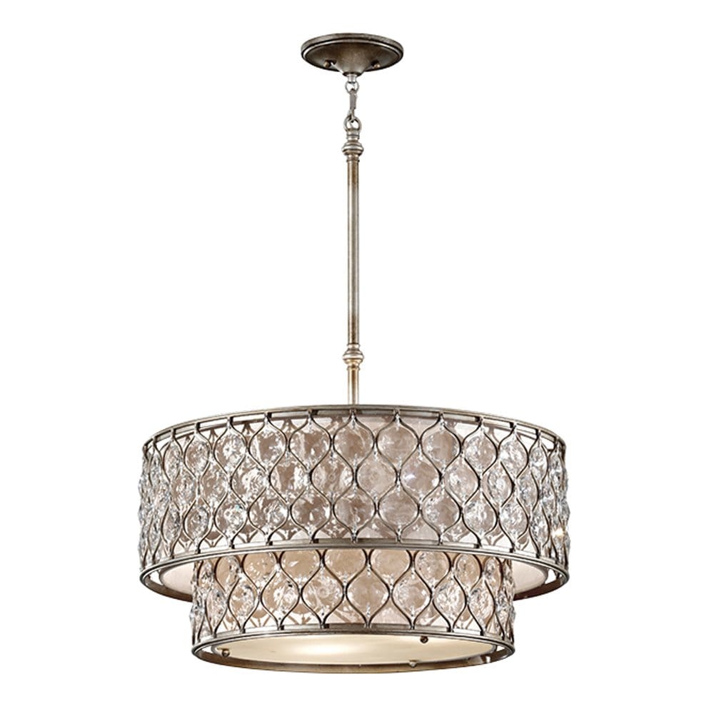 Feiss Lucia 6 Light Chandelier - Burnished Silver
