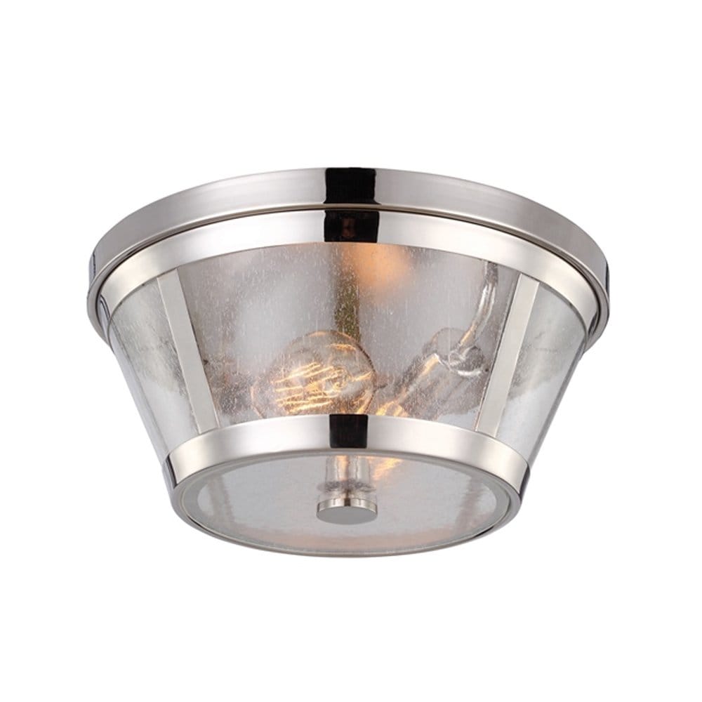 Feiss Harrow 2 Light Flush Fitting - Polished Nickel