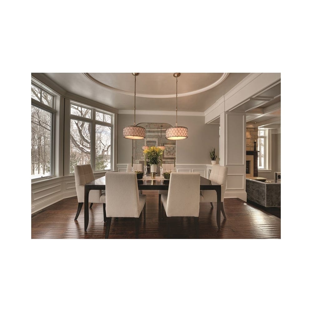 Feiss Lucia 3 Light Pendant Chandelier - Burnished Silver