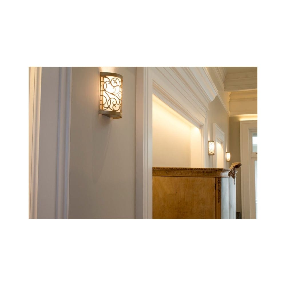 Feiss Arabesque Single Wall Light - Silver Leaf Patina