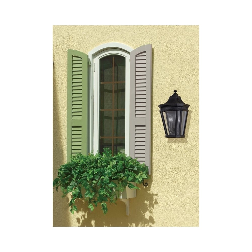 Feiss Cotswold Lane 2 Light Half Wall Lantern - Black