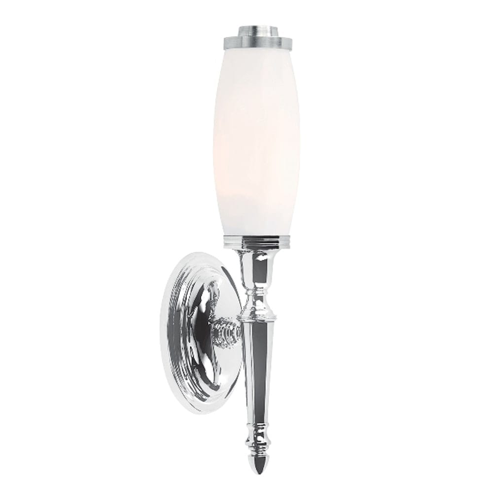 Elstead Dryden Cylindrical Single Bathroom Wall Light - Polished Chrome