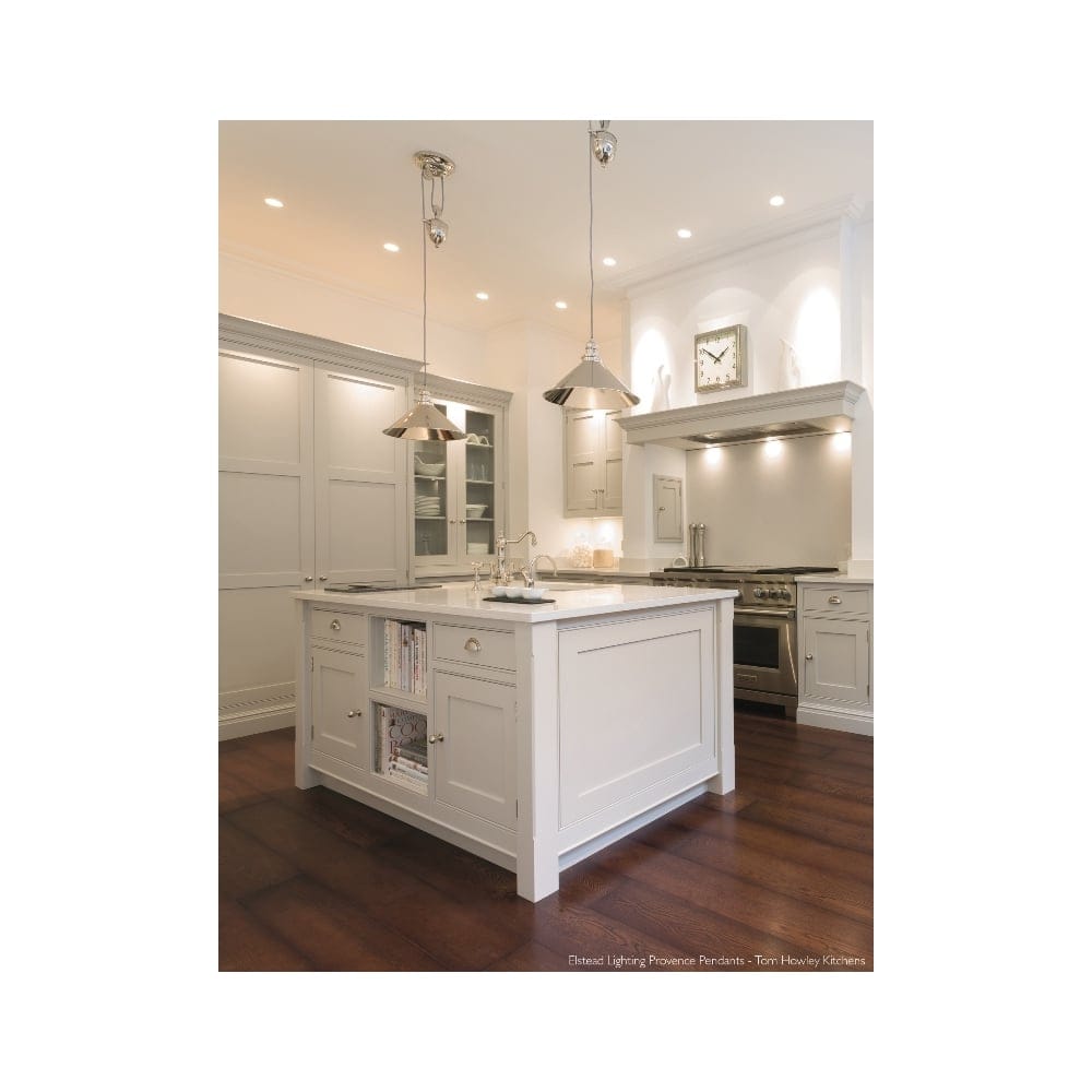 Elstead Provence Single Rise and Fall Pendant - Polished Nickel