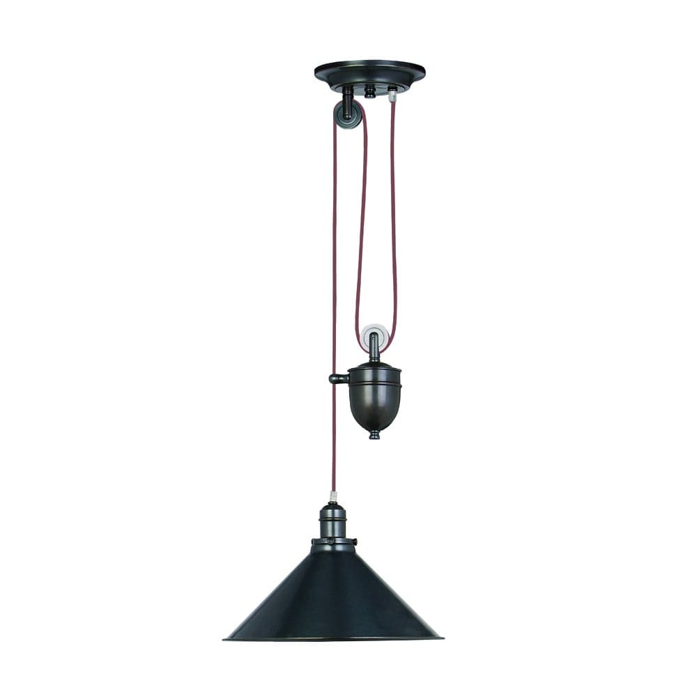 Elstead Provence Single Rise and Fall Pendant - Old Bronze