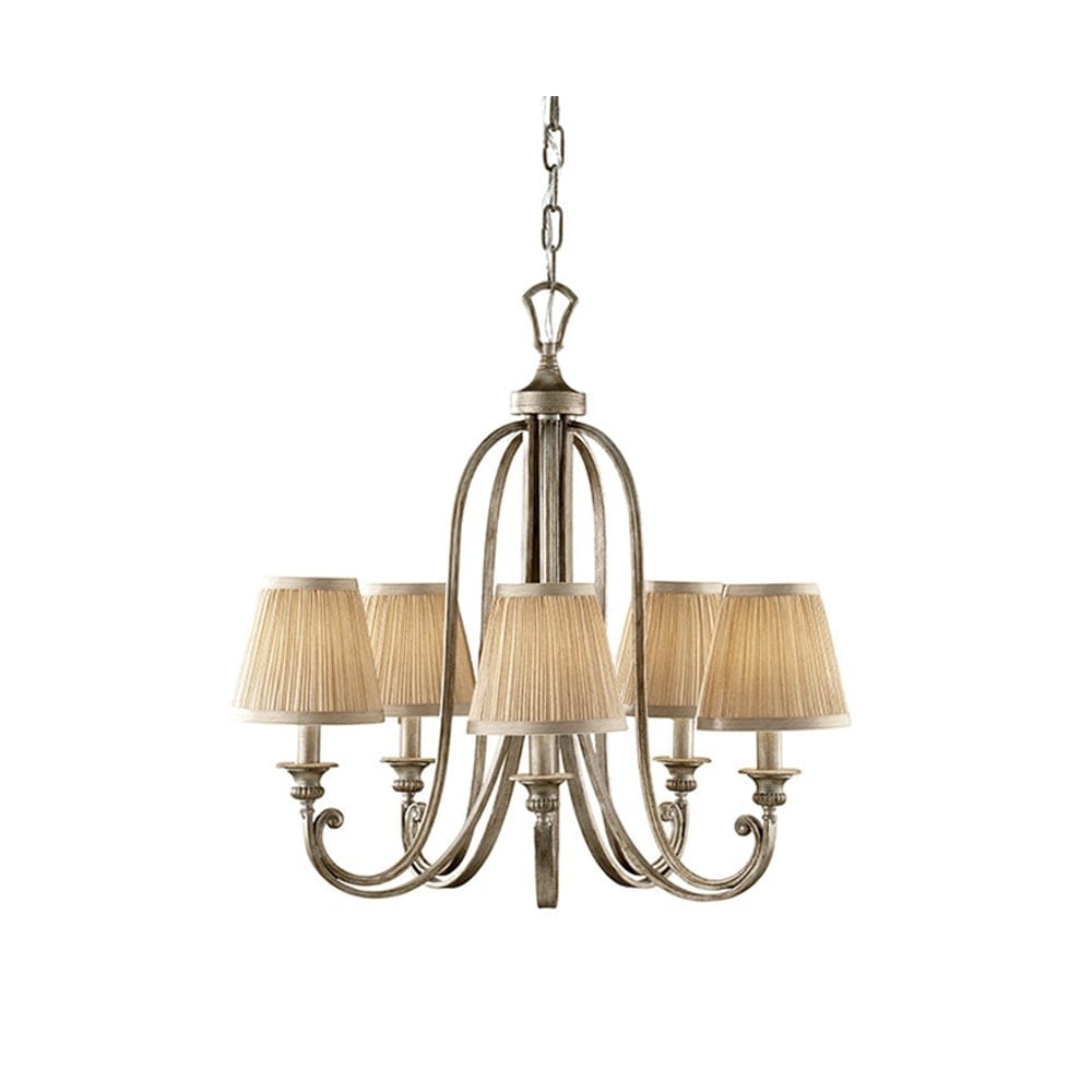 Feiss Abbey 5 Light Chandelier - Silver Sand