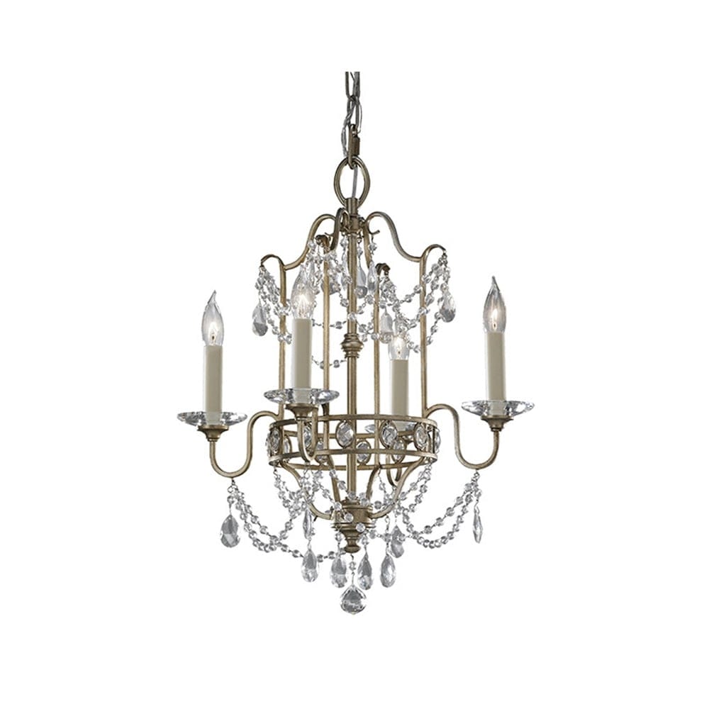 Feiss Gianna 4 Light Chandelier - Gilded Silver