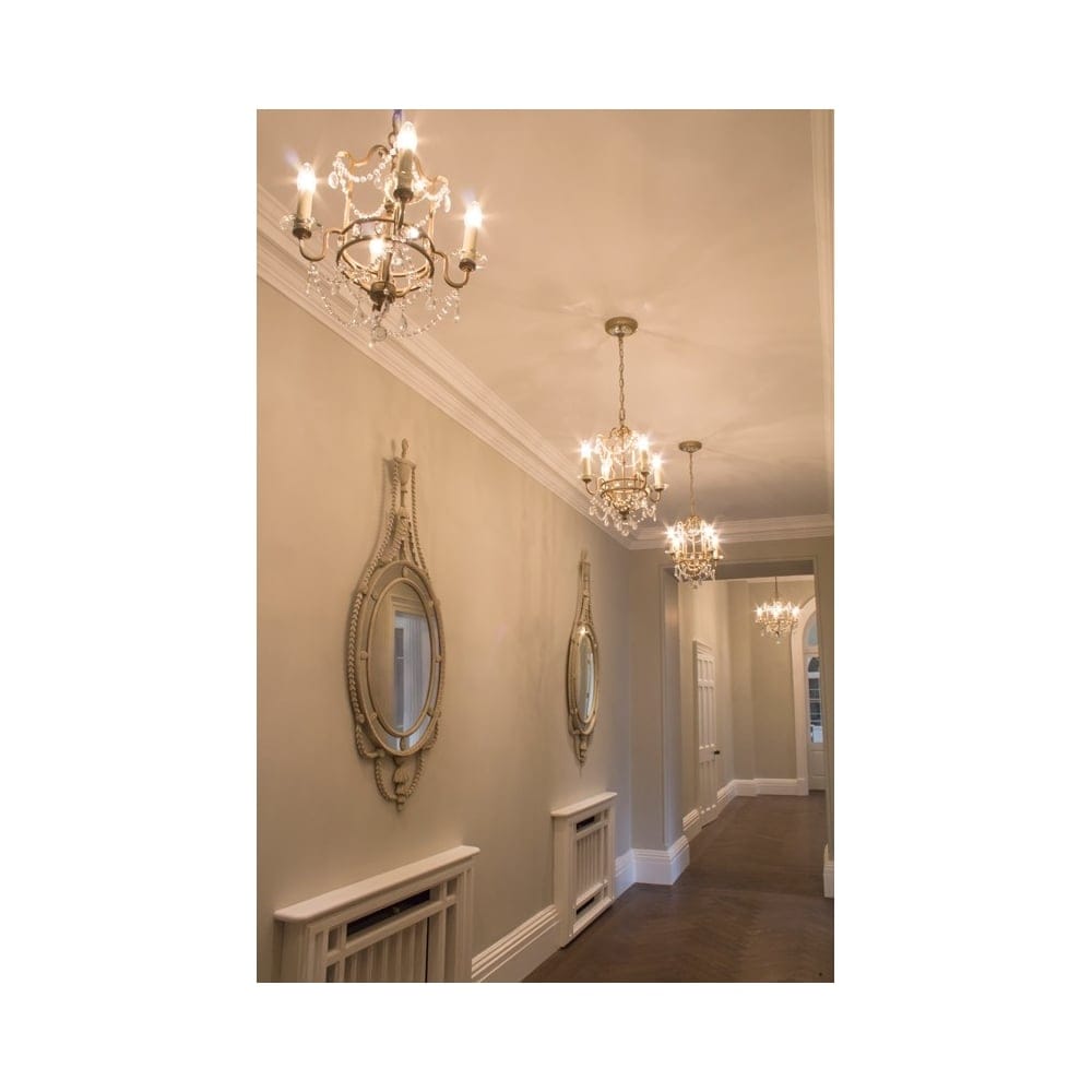 Feiss Gianna 4 Light Chandelier - Gilded Silver