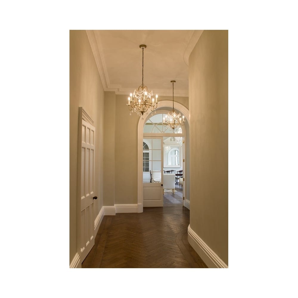 Feiss Gianna 4 Light Chandelier - Gilded Silver