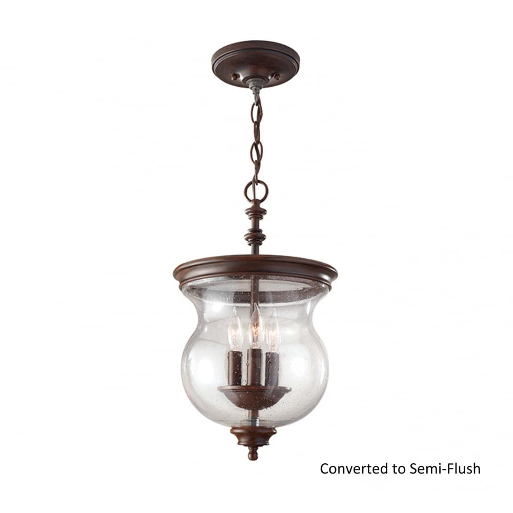 Feiss Pickering Lane 3 Light Semi-Flush Fitting - Heritage Bronze