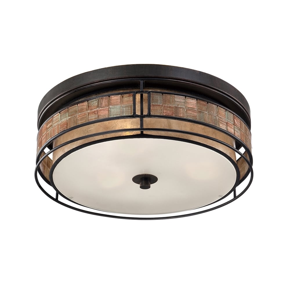 Quoizel Laguna 3 Light Large Flush Fitting - Renaissance Copper