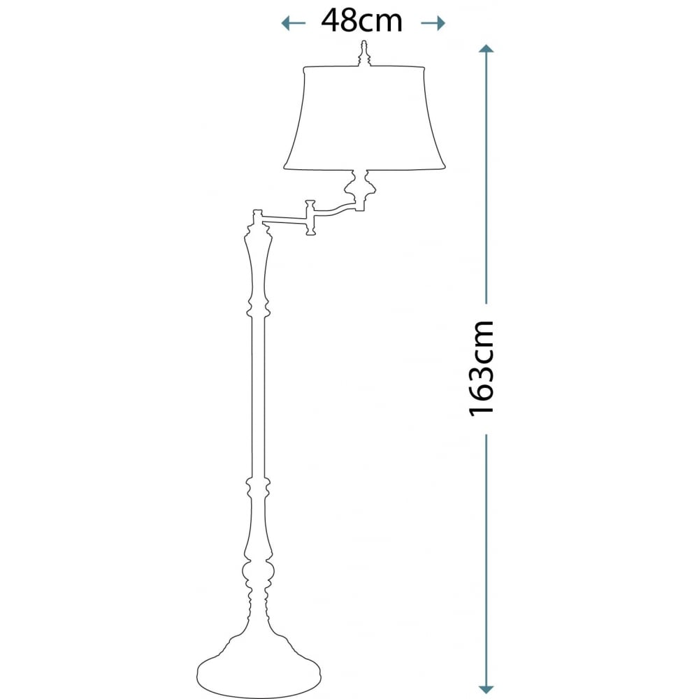 Feiss Gibson Single Swing Arm Floor Lamp - Cambridge Crackle