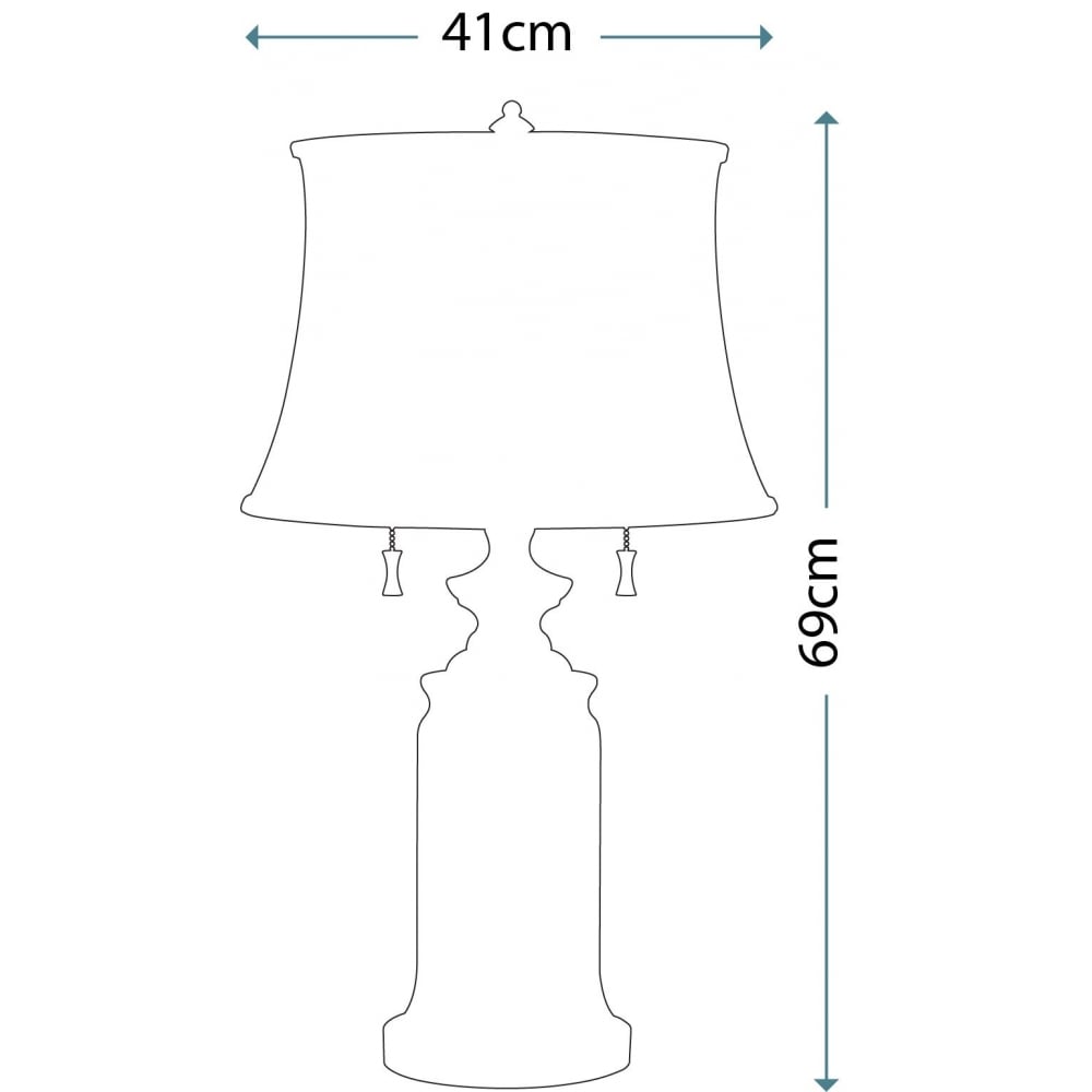 Feiss Stateroom 2 Light Table Lamp - Antique Nickel