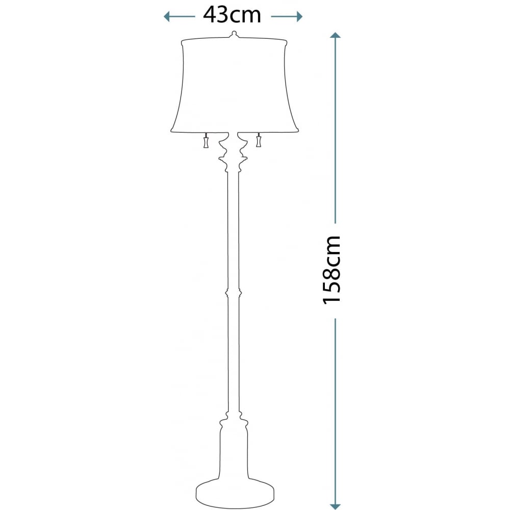 Feiss Stateroom 2 Light Floor Lamp - Bali Brass