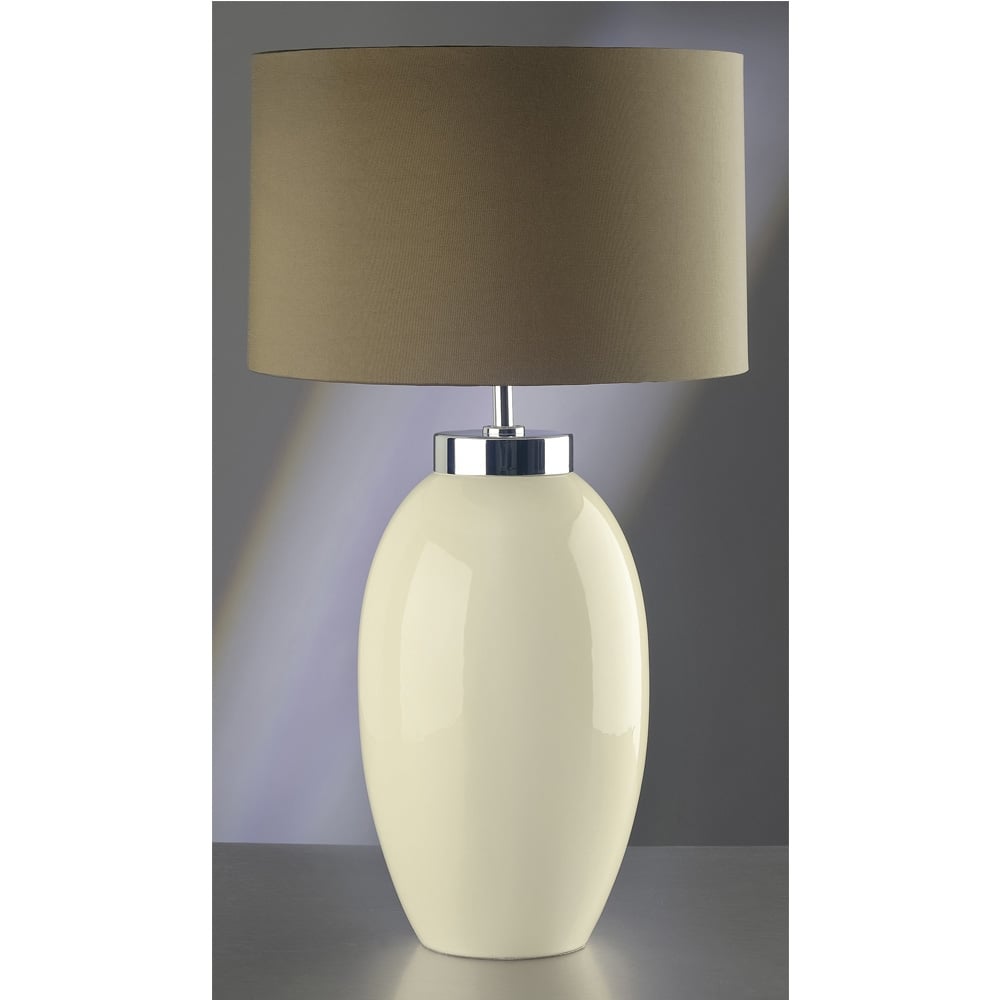 Elstead Victor Single Large Table Lamp - Cream