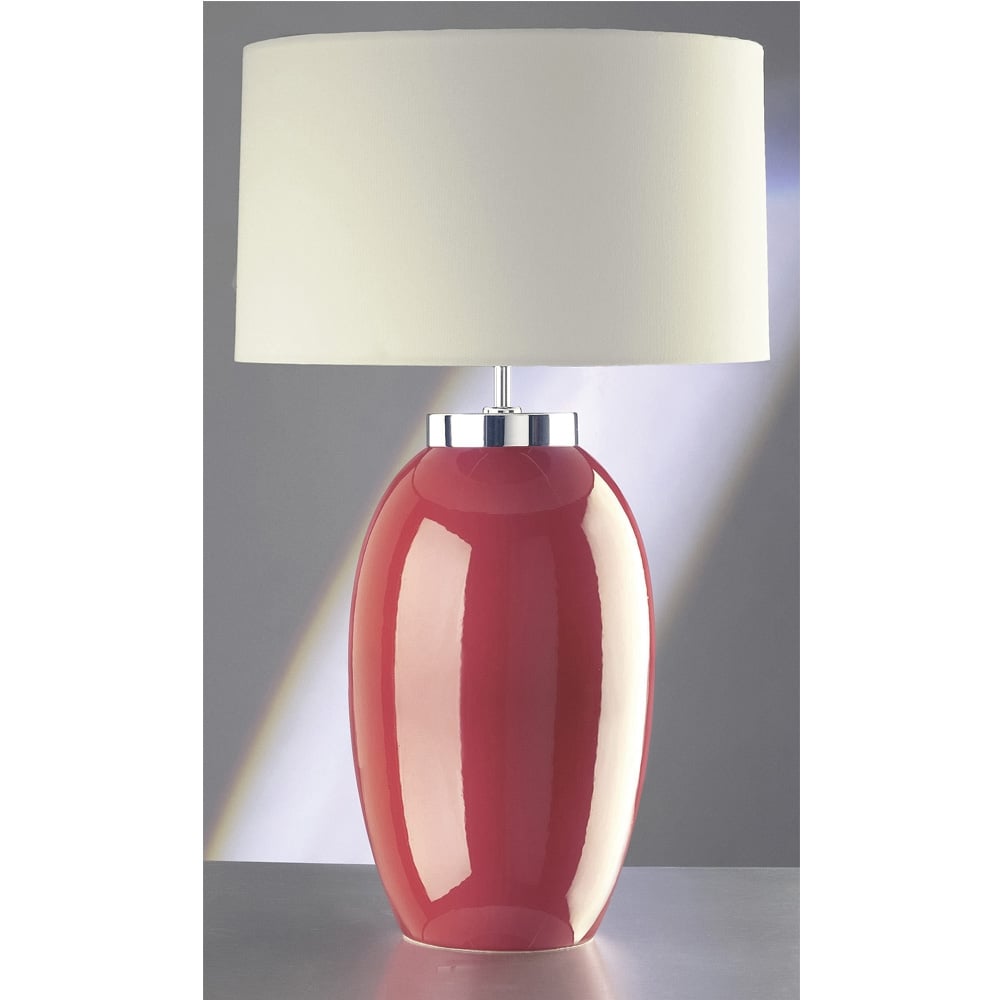 Elstead Victor Single Large Table Lamp - Red