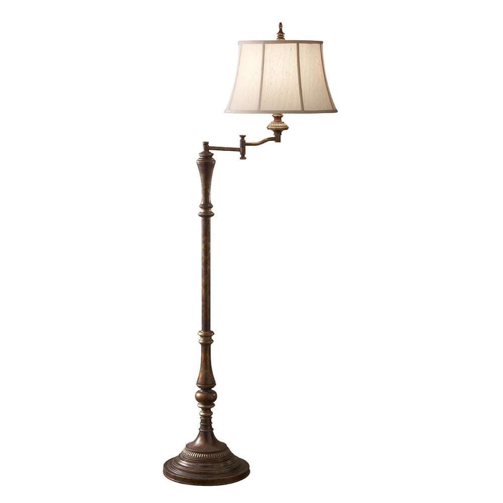 Feiss Gibson Single Swing Arm Floor Lamp - Cambridge Crackle