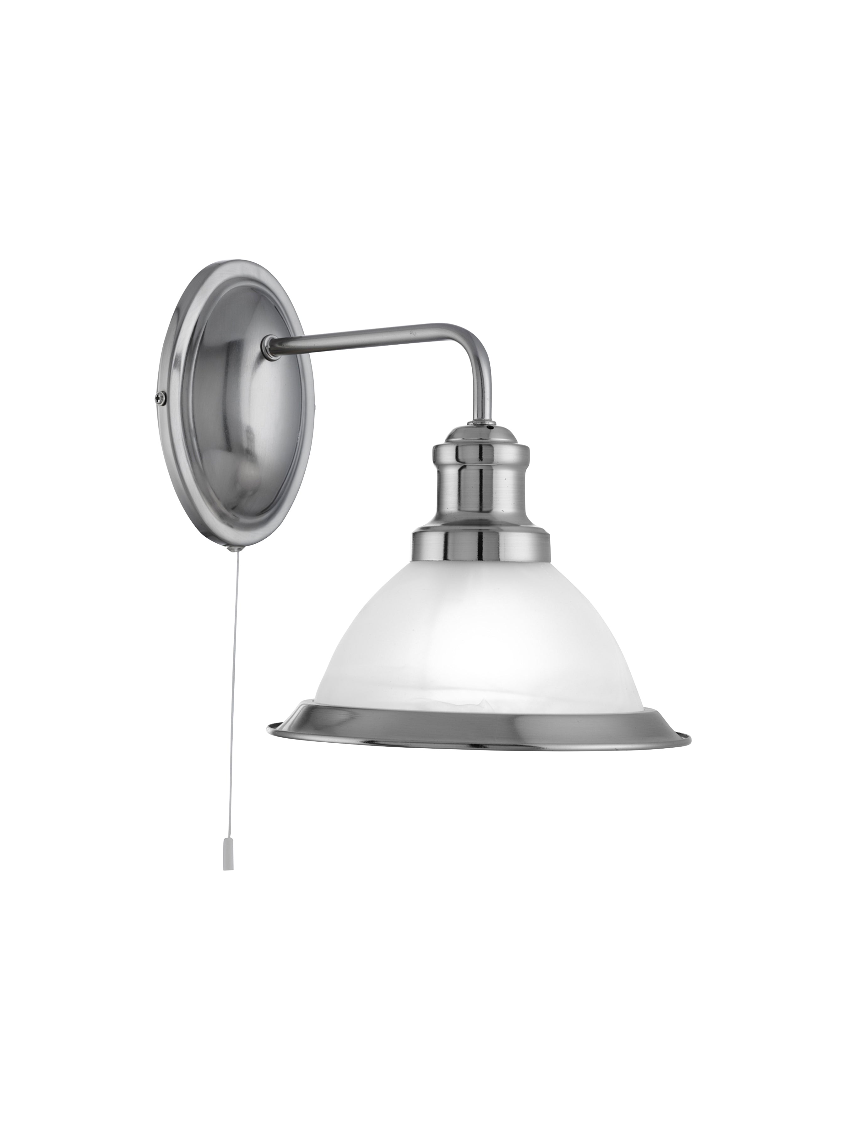 Searchlight Beech Single Wall Bracket - Satin Silver & Marble Glass