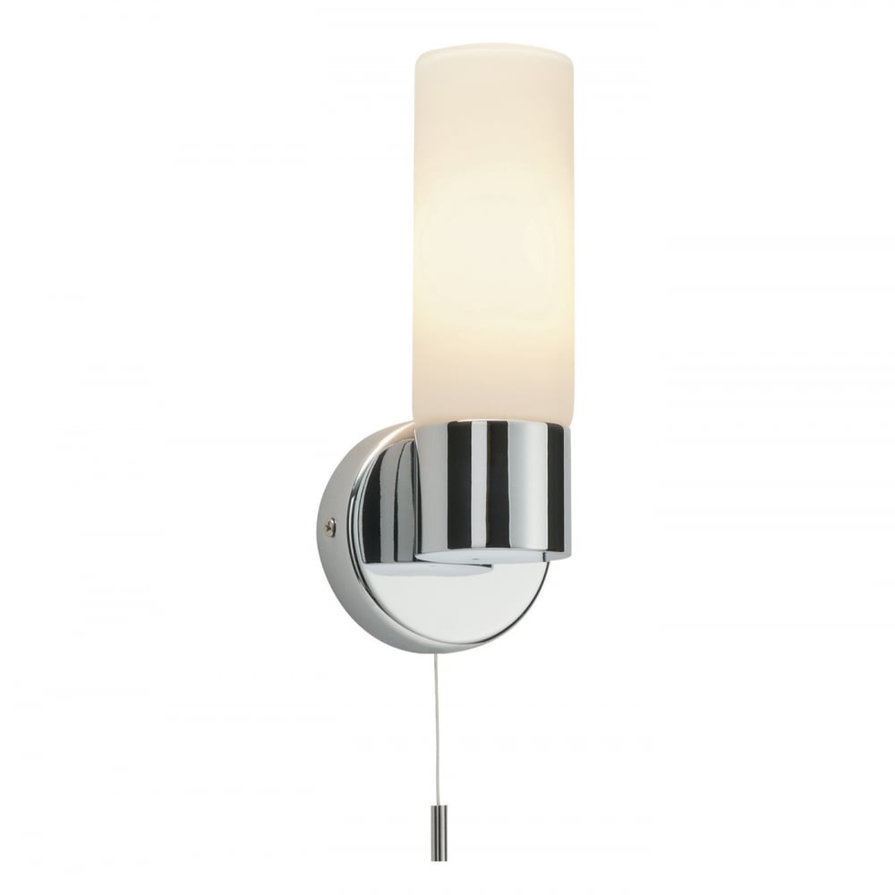 Saxby Pure Single wall light IP44 - Chrome Plate & Matt Opal Duplex Glass