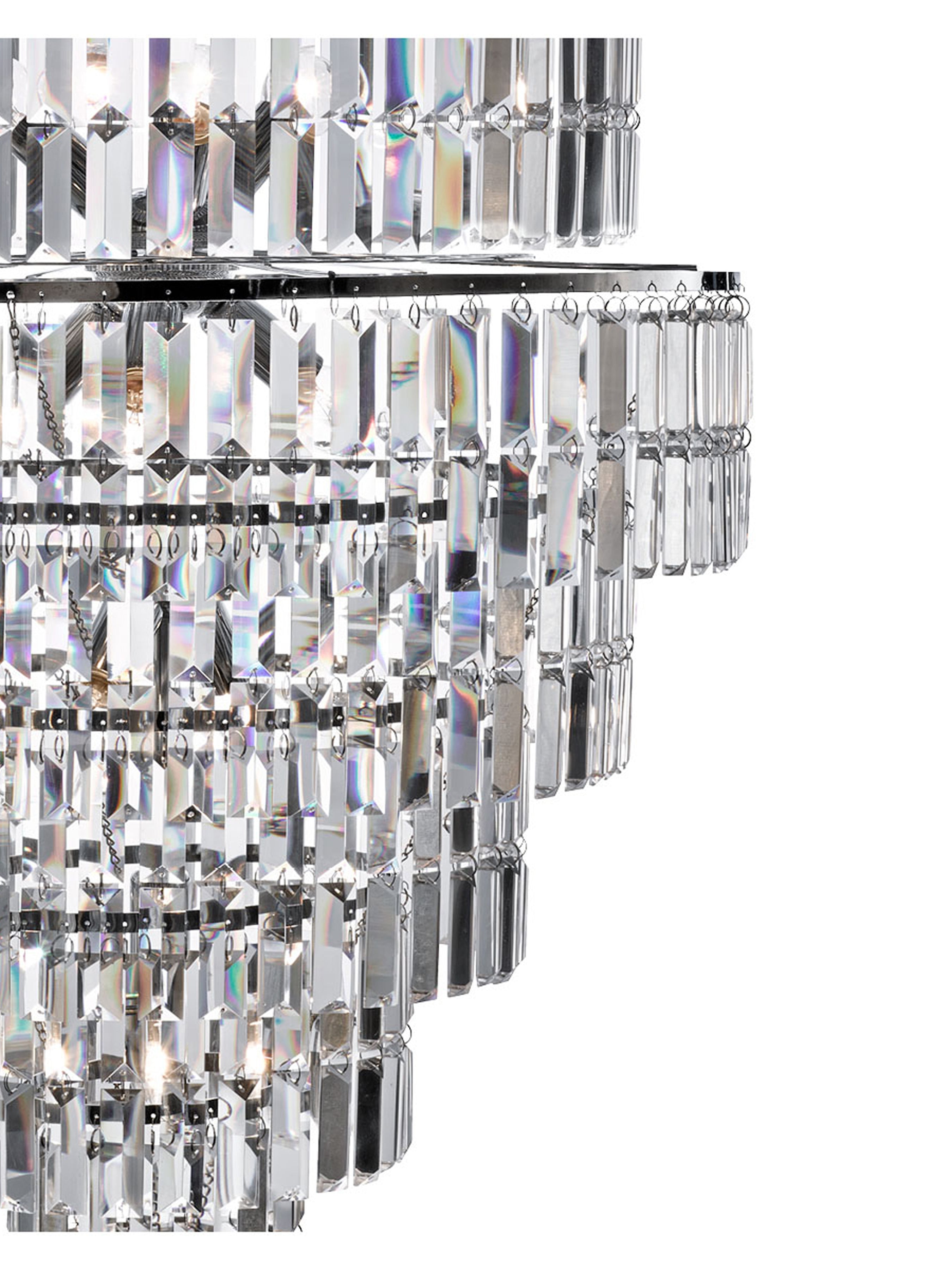 Searchlight Edith 13 Light Chandelier - Chrome & Clear Crystal