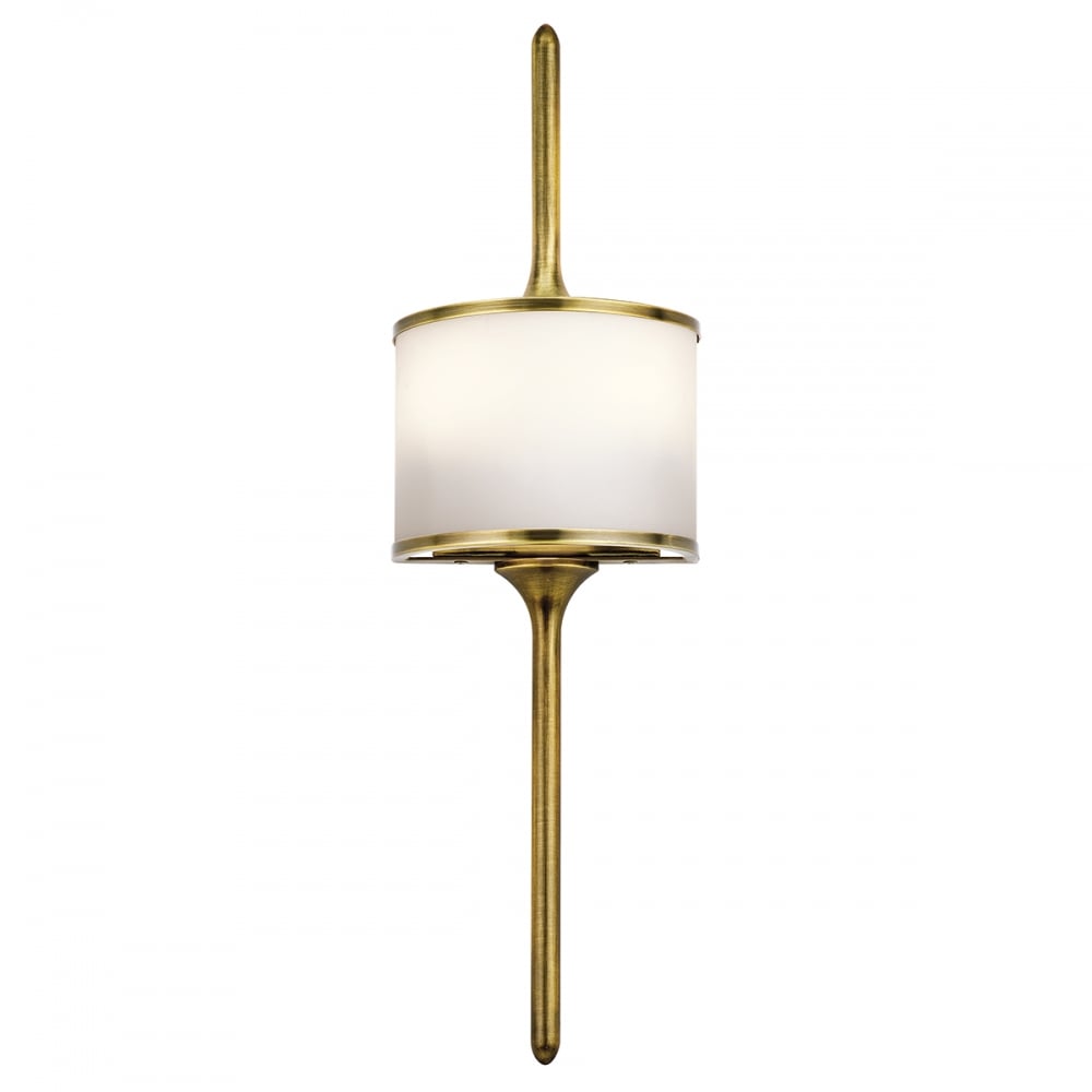 Kichler Mona 2 Light Small Bathroom Wall Light - Natural Brass