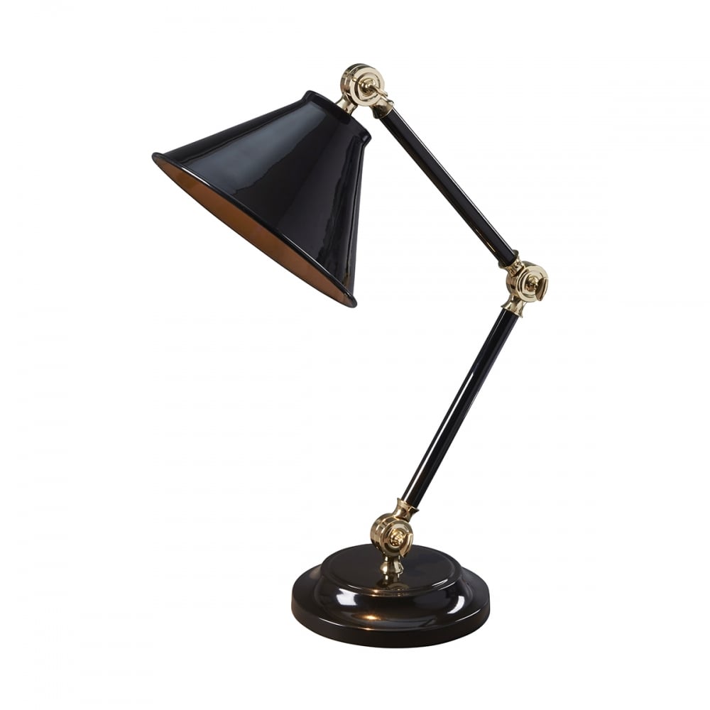 Elstead Provence Element Single Mini Table Lamp - Black & Polished Brass