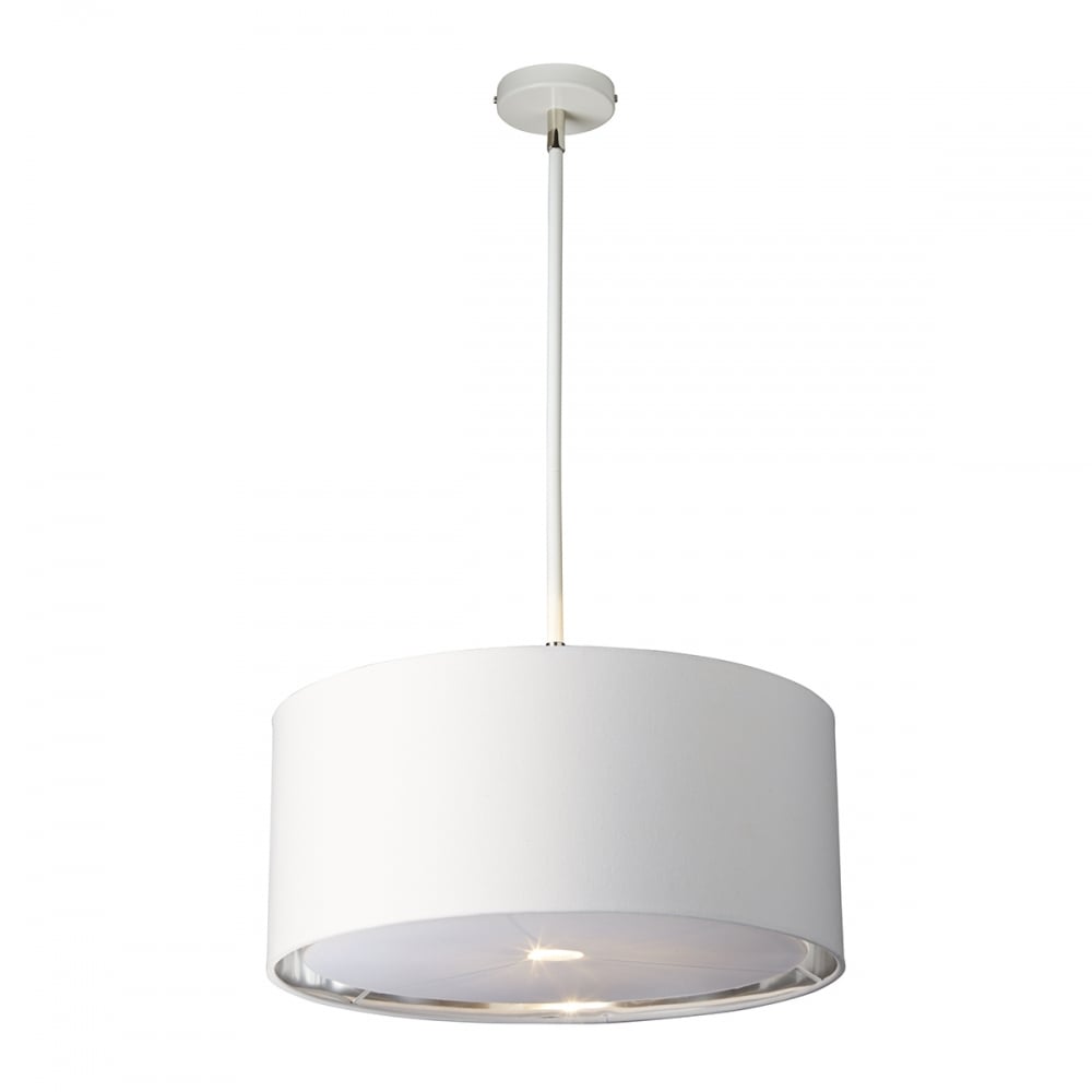 Elstead Balance Single Pendant - White & Polished Nickel