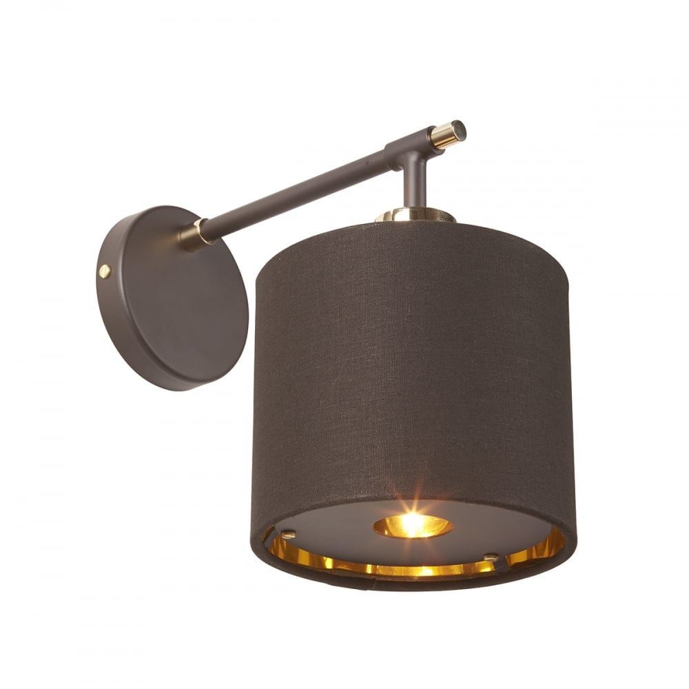 Elstead Balance Single Wall Light - Brown & Polished Brass