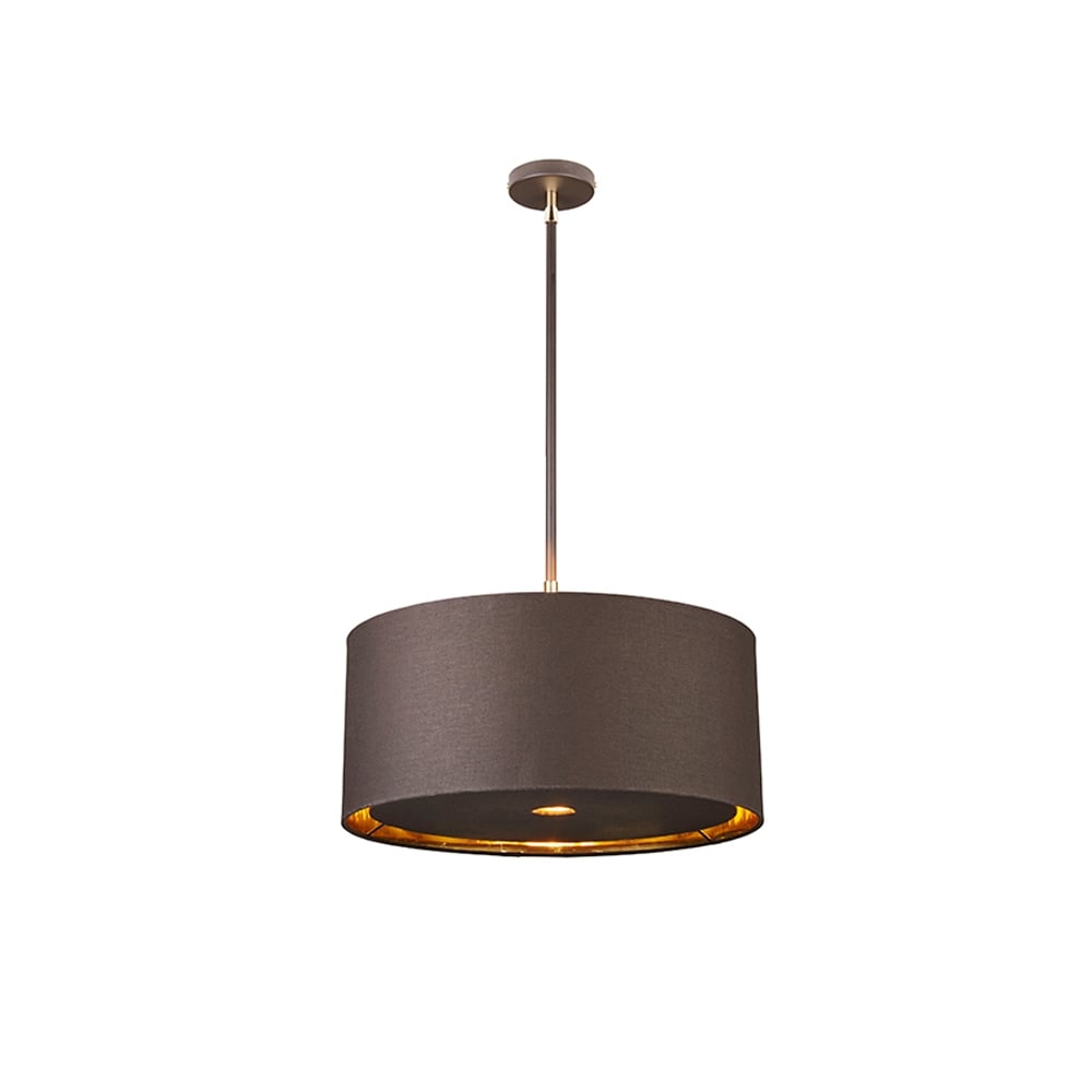 Elstead Balance Single Pendant - Brown & Polished Brass