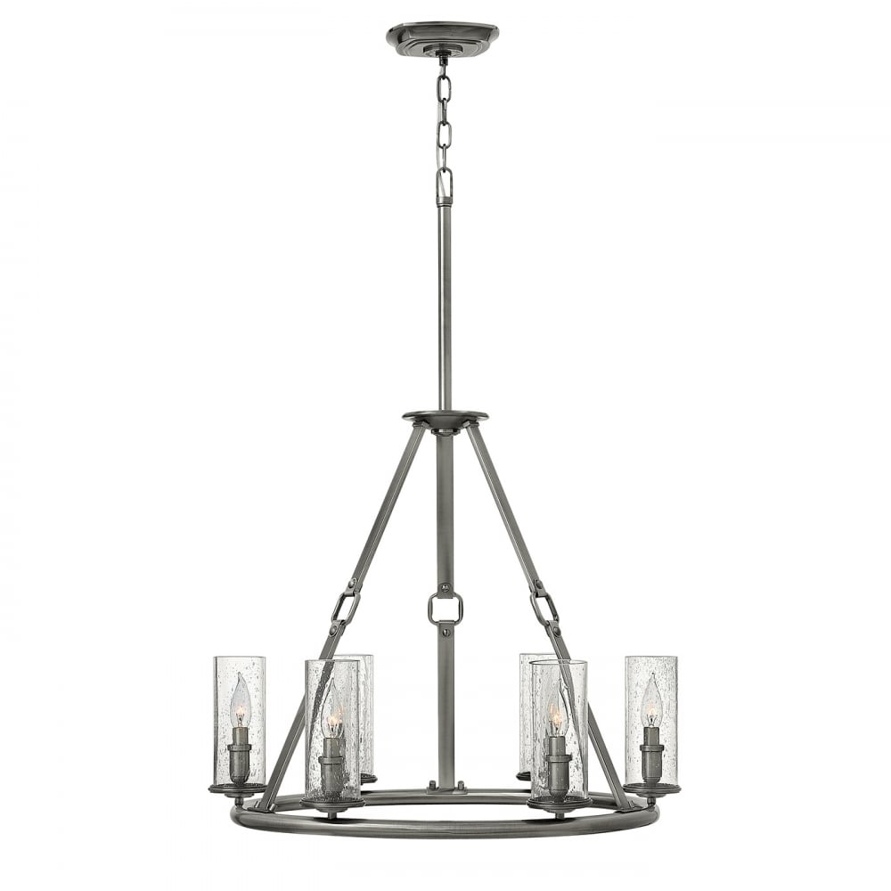 Hinkley Dakota 6 Light Chandelier - Polished Antique Nickel