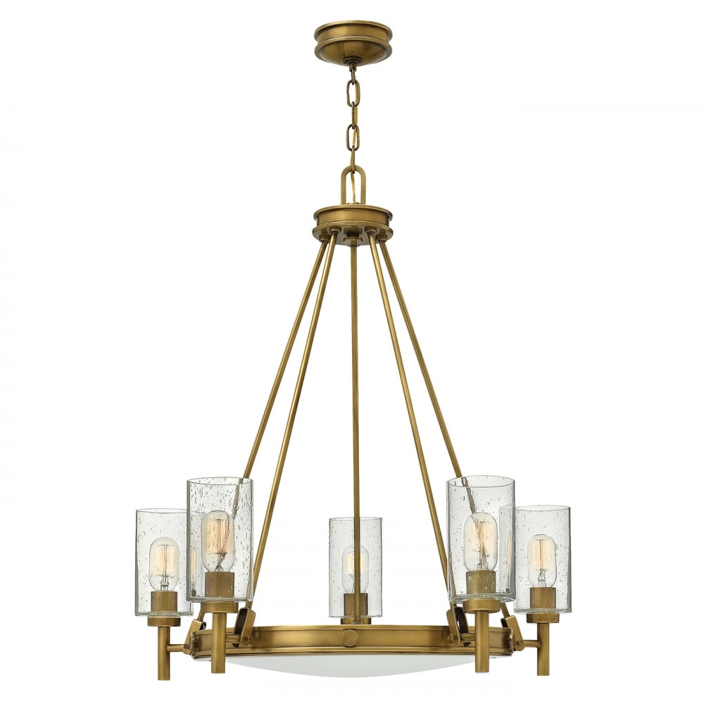 Hinkley Collier 5 Light Chandelier - Heritage Brass