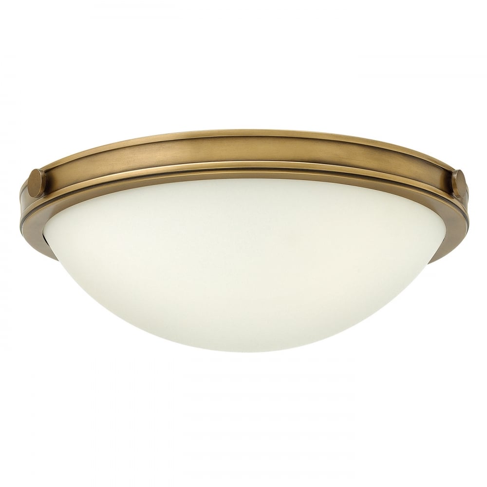 Hinkley Collier 2 Light Small Flush Fitting - Heritage Brass
