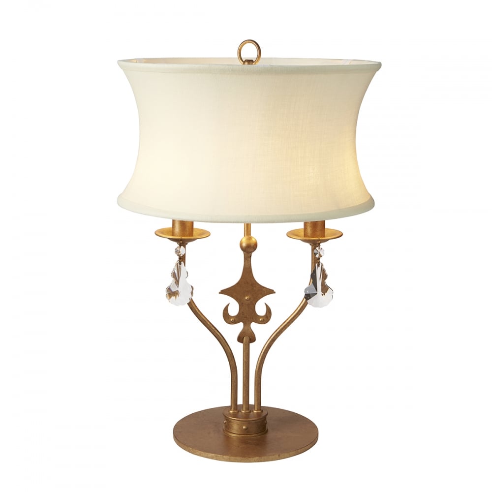Elstead Windsor 2 Light Table Lamp - Gold Patina