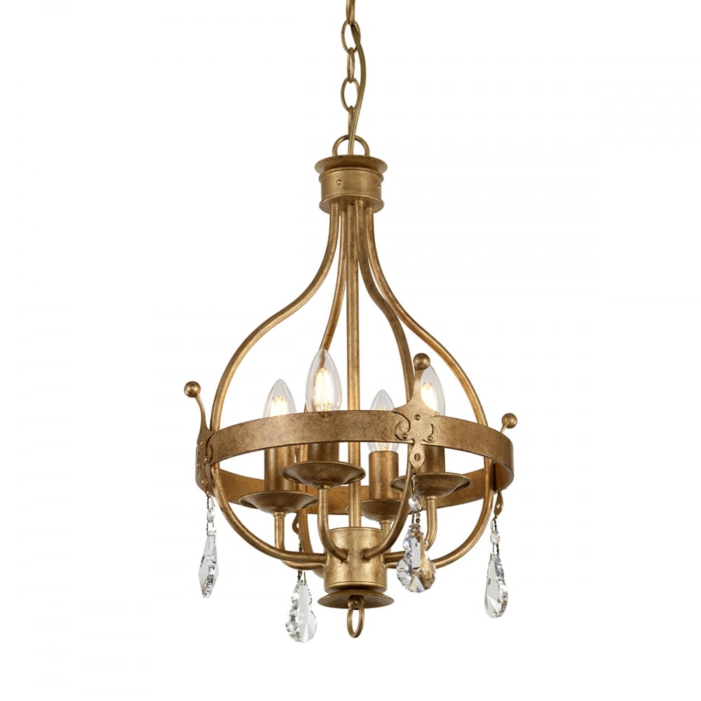 Elstead Windsor 4 Light Pendant - Gold Patina